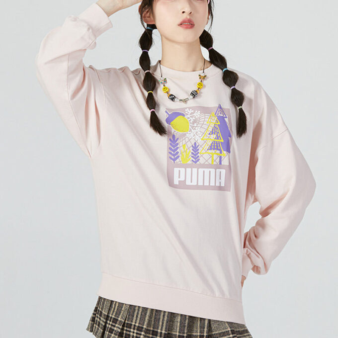 (WMNS) FF Bubble Sleeve Rundringad Tröja ”Rosa”