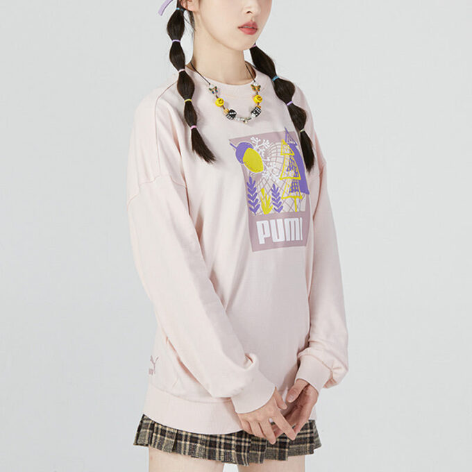 (WMNS) FF Bubble Sleeve Rundringad Tröja ”Rosa”