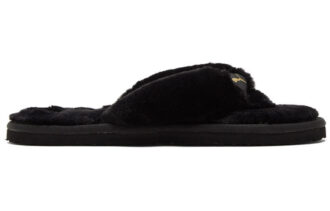 (WMNS) Fluff Flip Slide ”Black Team Gold”