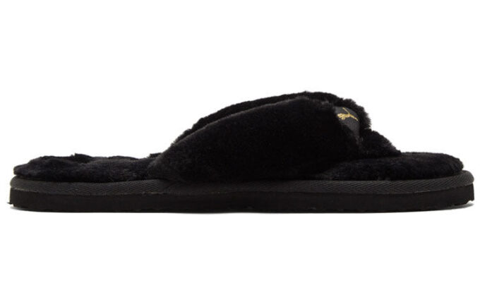 (WMNS) Fluff Flip Slide ”Black Team Gold”