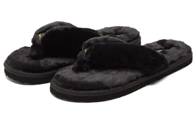 (WMNS) Fluff Flip Slide ”Black Team Gold”