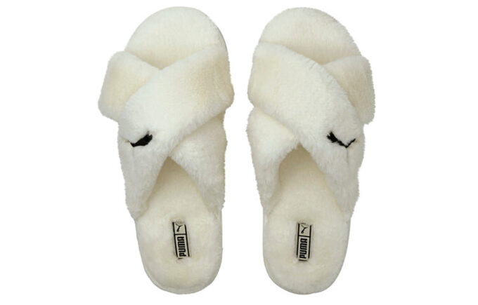 (WMNS) Fluff X Strap Slides ”Whisper White”