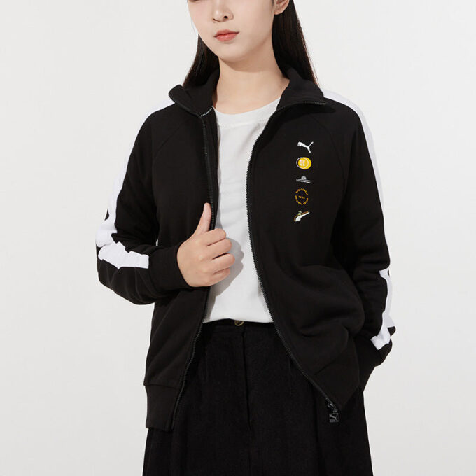 (WMNS) Formstripe Stickad Stand Collar Jacka Svart