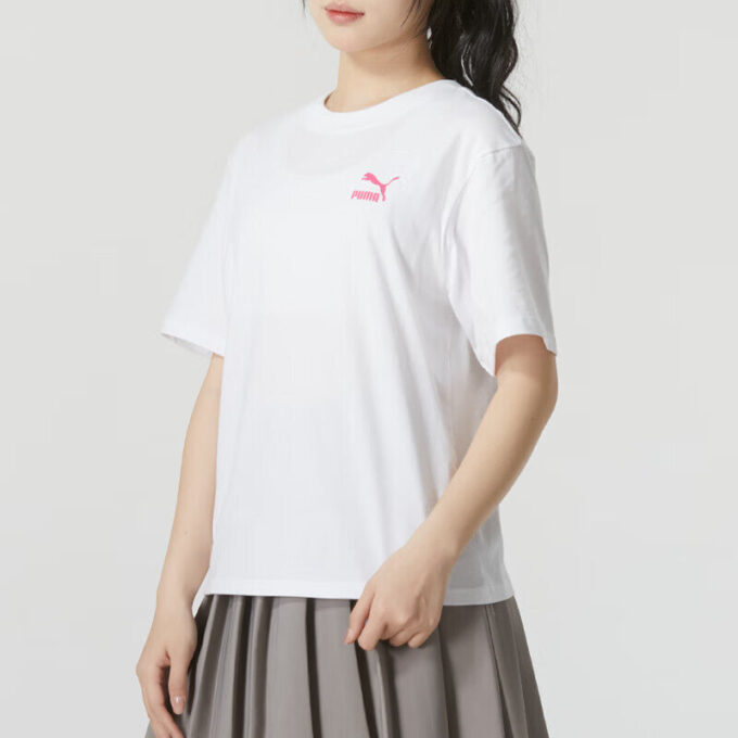 (WMNS) Grafisk Casual T-shirt ”Vit Rosa”