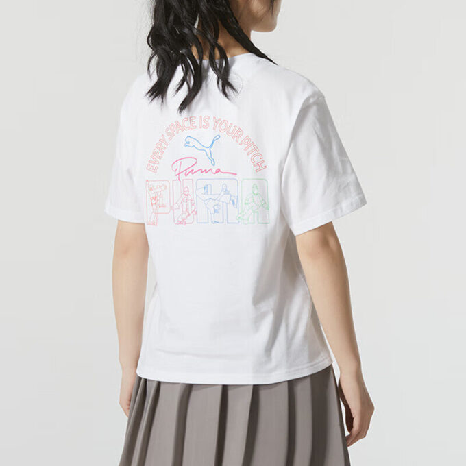 (WMNS) Grafisk Casual T-shirt ”Vit Rosa”