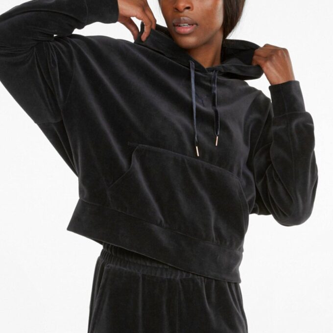 (WMNS) Her Velour Hoodie ”Svart”