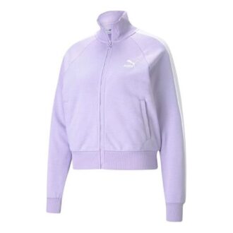 (WMNS) Iconic T7 Broderad Logotyp Ståkrage Jacka Lila
