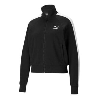 (WMNS) Iconic T7 Logotyptryckt Ståkragejacka Svart