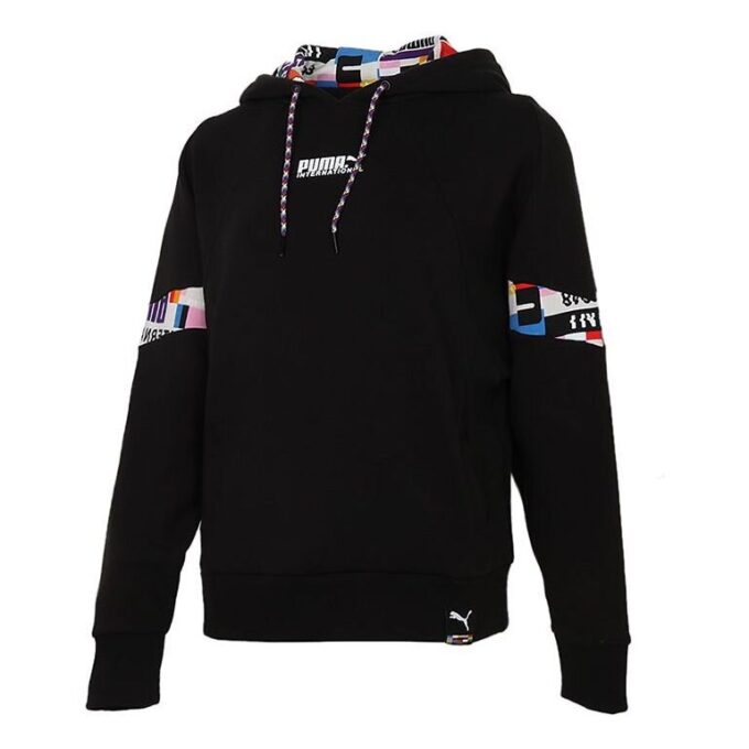 (WMNS) Internationell Hoodie ”Svart Vit”