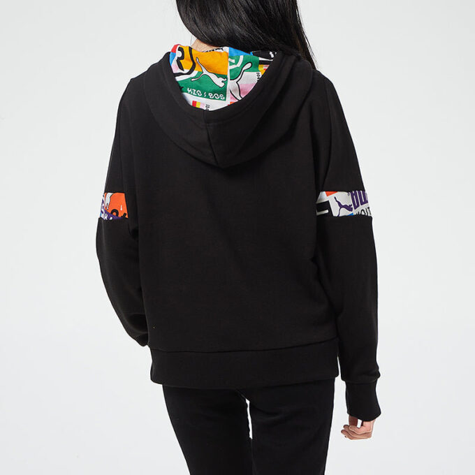 (WMNS) Internationell Hoodie ”Svart Vit”