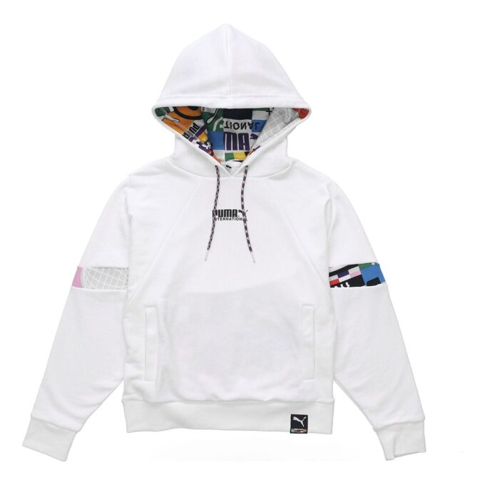 (WMNS) Internationell Hoodie ”Vit Svart”