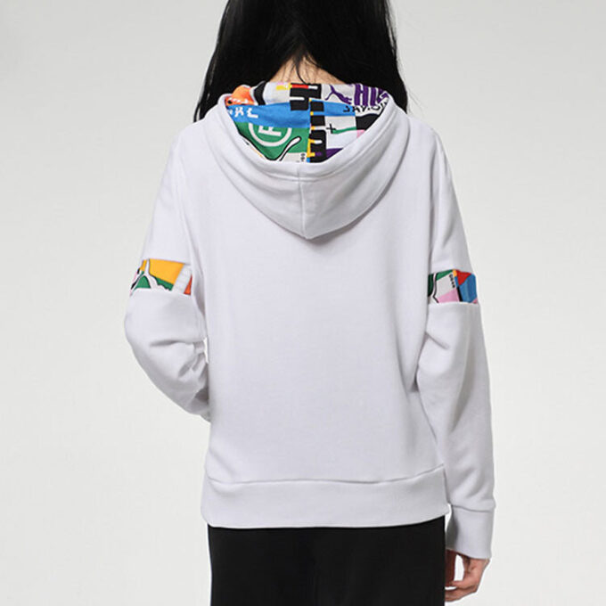 (WMNS) Internationell Hoodie ”Vit Svart”