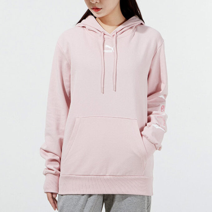 (WMNS) Liten Logotyp Hoodie ”Ljusrosa”