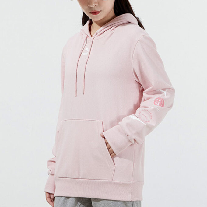 (WMNS) Liten Logotyp Hoodie ”Ljusrosa”