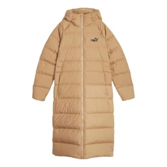 (WMNS) Lång dunjacka med huva ”Beige”
