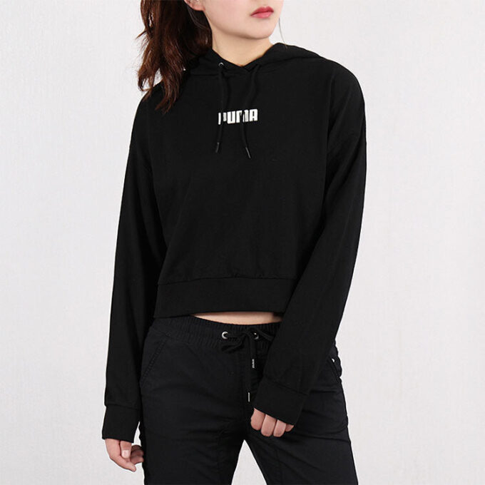 (WMNS) Logotyp Kort Hoodie ”Svart”
