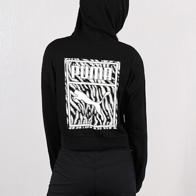 (WMNS) Logotyp Kort Hoodie ”Svart”