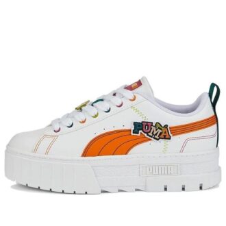 (WMNS) Mayze genomborrad ”Vit orange tegelsten”