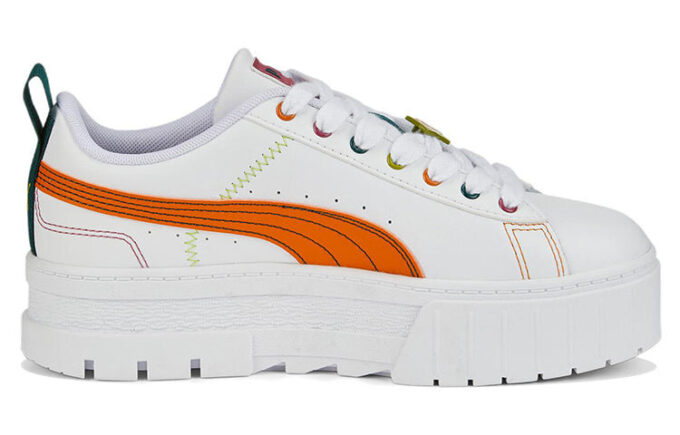 (WMNS) Mayze genomborrad ”Vit orange tegelsten”