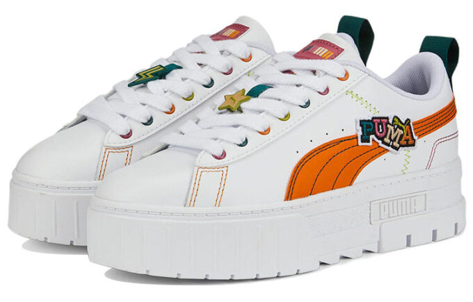 (WMNS) Mayze genomborrad ”Vit orange tegelsten”