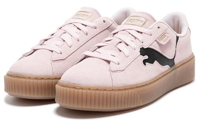(WMNS) Mocka Platåskor ”Rosa Svart Gummi”