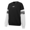 (WMNS) Power Color Blocking Crew Logo Print SweatshirtSvart