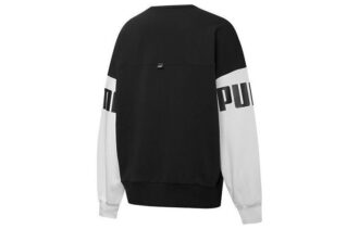 (WMNS) Power Color Blocking Crew Logo Print SweatshirtSvart