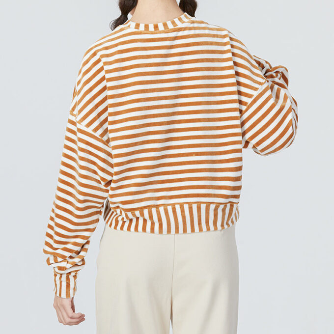(WMNS) Randig stickad tröja ”Beige”