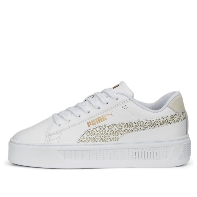 (WMNS) Smash Platform V3 ”Laserskuren vit, orört guld”