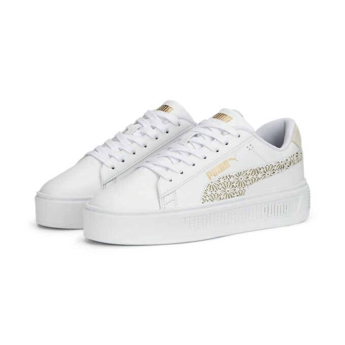 (WMNS) Smash Platform V3 ”Laserskuren vit, orört guld”