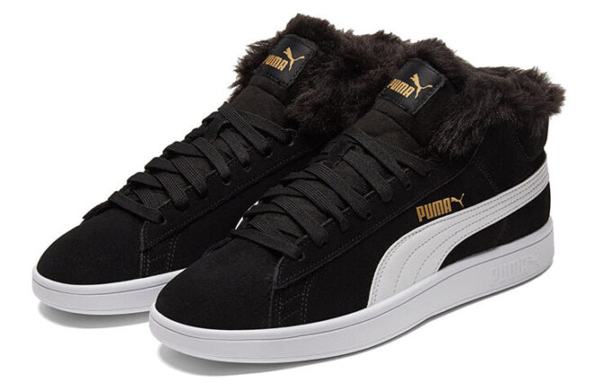 (WMNS) Smash V2 Plus Fleece Mid-Top Sneakers Svarta