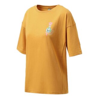 (WMNS) Tryck Casual Sport Rund Hals Kortärmad Gul