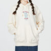 (WMNS) Överdimensionerad Graphic Hoodie ”Vit”