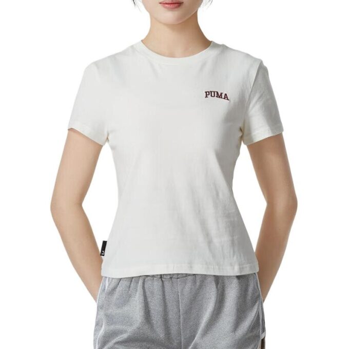 (WMNS) Wordmark-logotyp T-shirt Small Fit ”Vit”