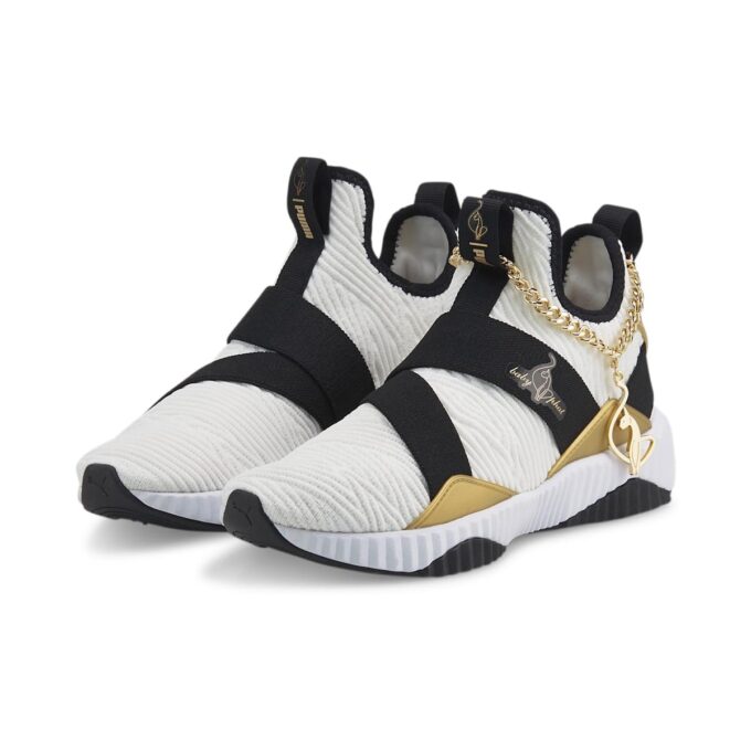 (WMNS) x Baby Phat Defy Mid ”Vit Svart Guld”
