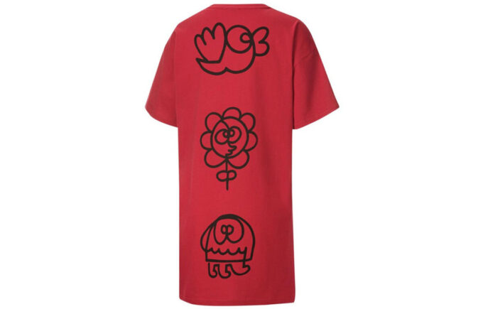 (WMNS) x Mr Doodle Kortärmad Klänning Röd