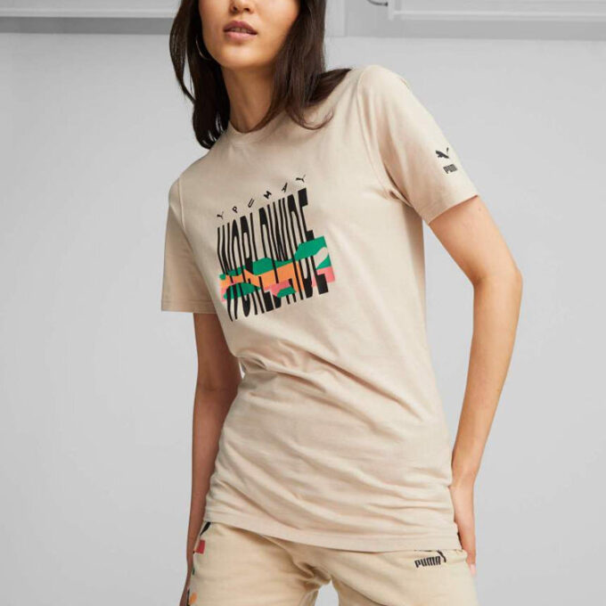 Worldwide Graphic T-shirt ”Beige Svart”