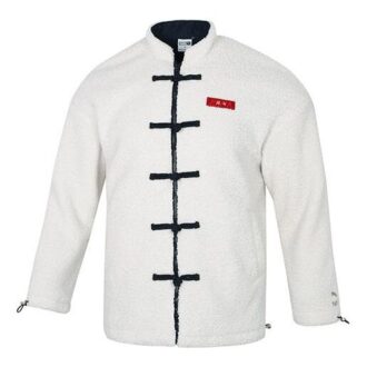 Yott Stand Collar-logotypjacka med begränsad CNY-märkning, vit